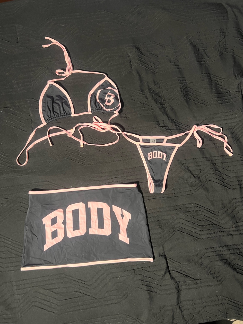 Body By Raven Tracy Black&Pink Bikini Set - RARE